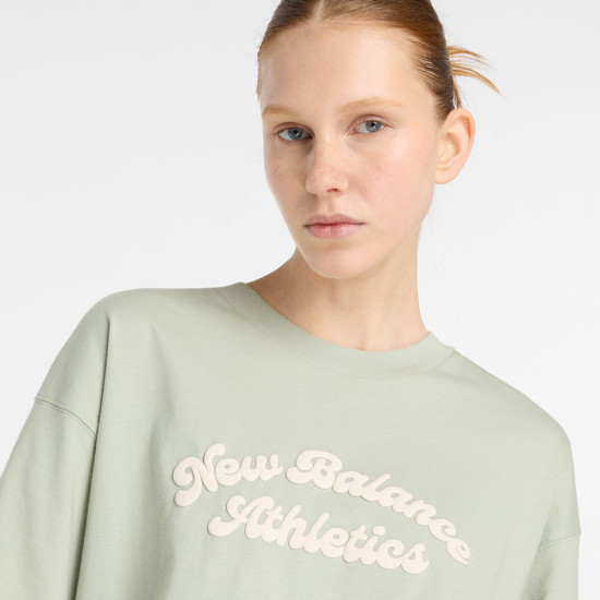 New Balance Γυναικεία κοντομάνικη μπλούζα Linear Heritage Oversized T-Shirt